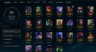 Conta Unranked, Skins, Ícones.