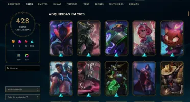 Conta de lol 2015, 428 skin, 137 chromas, ex mestre.