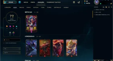 Conta Diamante MMR alto 72 skins, level 221, todos os champs