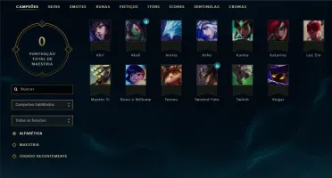 Conta lol level 30 unranked