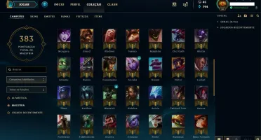 Conta Prata 3 SOLO/ FLEX C/ BORDA GOLD + 90 CHAMP + 27 SKINS