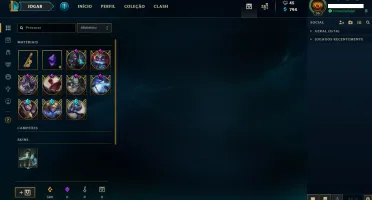 Conta Prata 3 SOLO/ FLEX C/ BORDA GOLD + 90 CHAMP + 27 SKINS