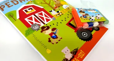 Kit Colorir Fazendinha com Revista G e 6 Gizes