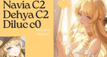Navia C2 + Dehya C2 + Diluc C0 AR50 Genshin impact