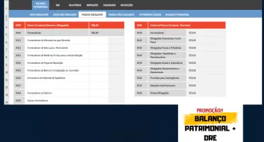 Planilha Balanço Patrimonial + DRE