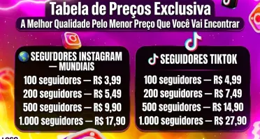 Seguidores Instagram e TikTok | Pacotes de 100 a 1.000+