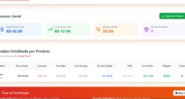 Planilhas de precificação ( Ifood, ML, Negocios...)