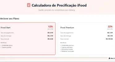 Planilhas de precificação ( Ifood, ML, Negocios...)