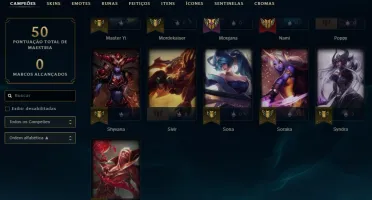 CONTA UNRANKED PLAT S9 26 CAMPEÕES R$120