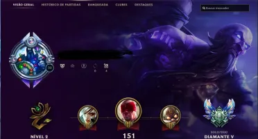 VENDO CONTA LOL 124 CAMPEÕES 94 SKINS DIAMANTE 5