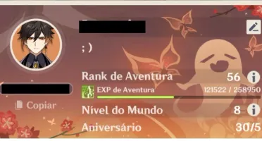 Conta SA Genshin Impact 8 personagens 5* + 6 armas 5* AR56