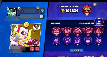 105 MIL TROFÉUS! Conta Brawl Stars Completa com 104 Brawlers