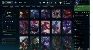 Conta League of Legends LV 430 (174 Skins,Ouro IV)