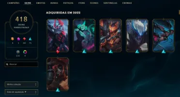 Conta League of Legends + Riven Camp 2012 + 417 skins .