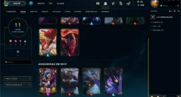 Conta De LOL Lv 47 Ouro 2 MMR PLATINA COM MUITA SKINS