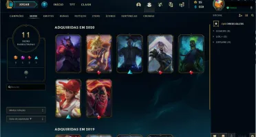 Conta De LOL Lv 47 Ouro 2 MMR PLATINA COM MUITA SKINS