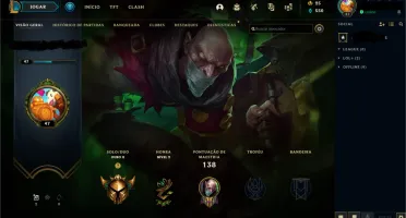 Conta De LOL Lv 47 Ouro 2 MMR PLATINA COM MUITA SKINS