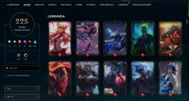 Conta league of legends 225 SKINS LVL 222