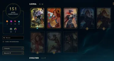 Conta LOL Platina 2 todos os campeões 159 skins