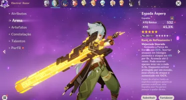 AR42-Ayaka + Espada Aspera + Espinha Celestial + Banner Arma