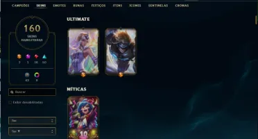 CONTA LOL ANTIGA! 160 SKIN E 10 CHROMAS!!