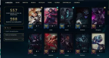 CONTA LOL ANTIGA! 160 SKIN E 10 CHROMAS!!