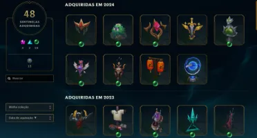 Conta com 689 skin's, 500 emotes e 539 icones.