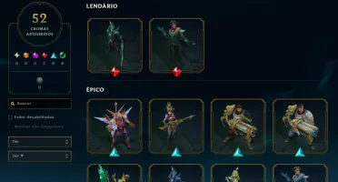 Conta com 689 skin's, 500 emotes e 539 icones.
