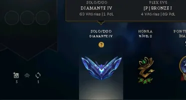 Conta smurf diamante 4, 62% winrate.