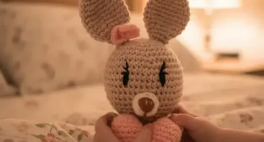Coelhinho com Coração em Amigurumi