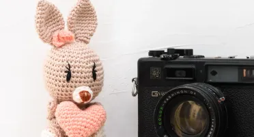 Coelhinho com Coração em Amigurumi