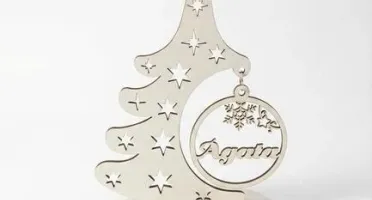 Mini Árvore de Natal com Nome em MDF - Atacado