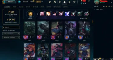 Conta League Of Legends level 600 MMR OURO, +250 skin