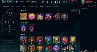 Conta League Of Legends level 600 MMR OURO, +250 skin