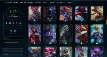 Unranked com 150 Champs e 119 Skins ( ADC / TOP )