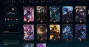 Unranked com 150 Champs e 119 Skins ( ADC / TOP )