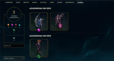 Mestre com 40 Champs e 13 Skins + 2 Fragmentos