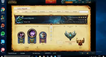 Conta prata 1 com borda de ouro soloq 24pdl com skins