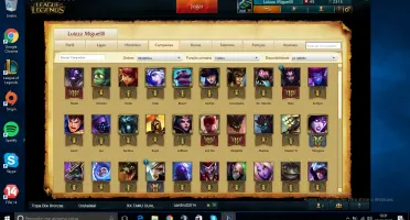 Conta prata 1 com borda de ouro soloq 24pdl com skins