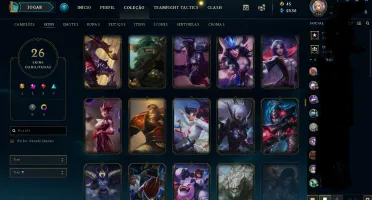 Conta Lol nivel 136 com 26 skins e prata 3 ultima season