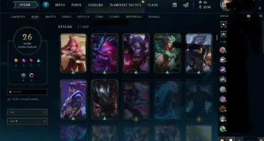 Conta Lol nivel 136 com 26 skins e prata 3 ultima season