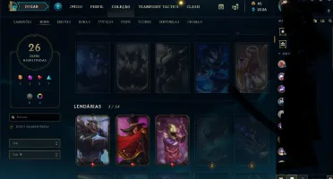 Conta Lol nivel 136 com 26 skins e prata 3 ultima season