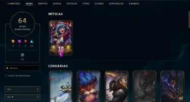 Conta lol gold 4 64 skins