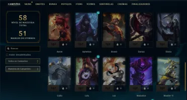 Unranked com 40 Champs e 6 Skins