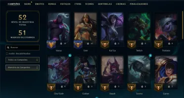 Unranked com 40 Champs e 6 Skins