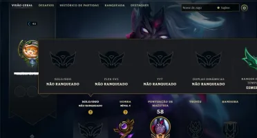 Unranked com 40 Champs e 6 Skins