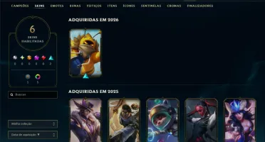 Unranked com 40 Champs e 6 Skins