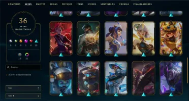 Prata 3 com TODOS os Champs e 36 Skins +1 Prestigio + 1920RP