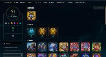 Prata 3 com TODOS os Champs e 36 Skins +1 Prestigio + 1920RP