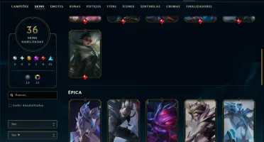 Prata 3 com TODOS os Champs e 36 Skins +1 Prestigio + 1920RP